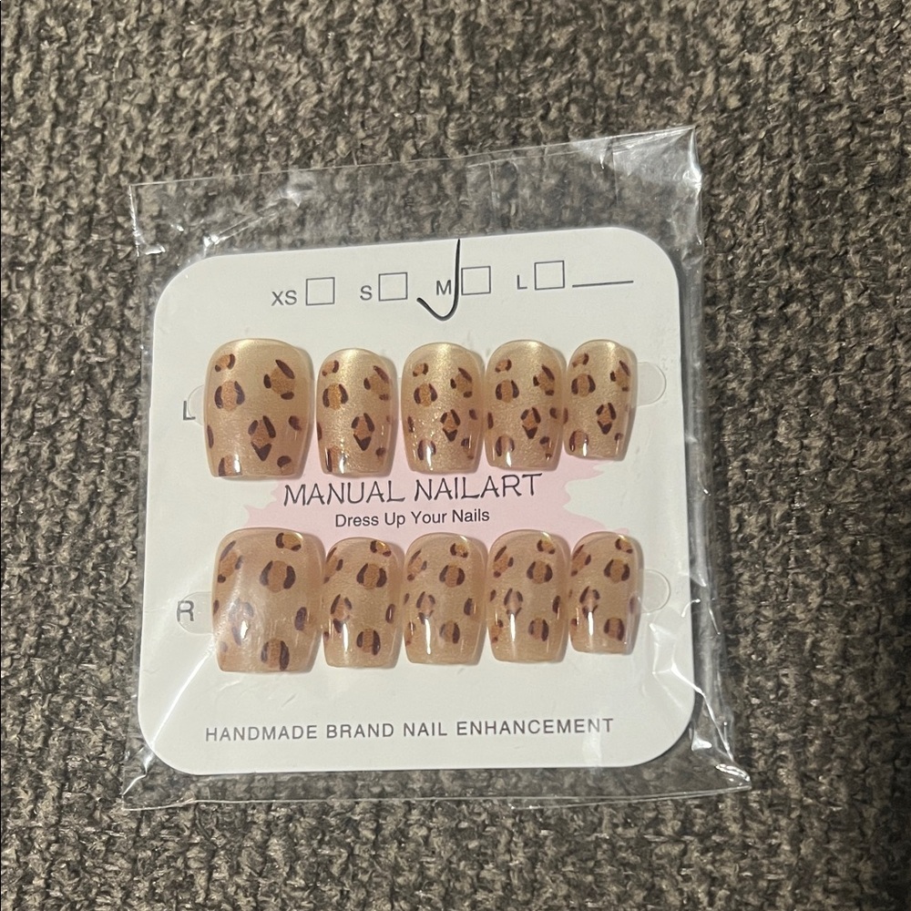 Manual Nailart Leopard Print Press-On Nails